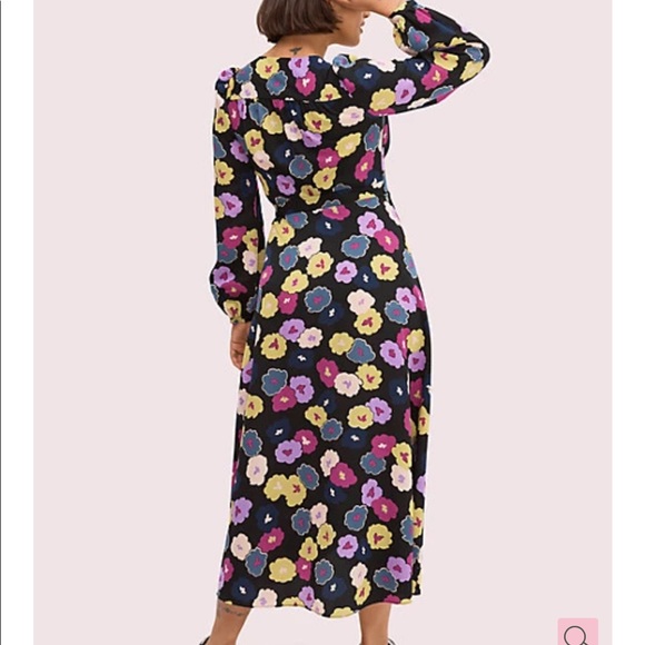 kate spade Dresses Nwt Kate Spade Colorful Black Floral Long Sleeve